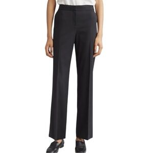Lafayette 148 New York Irving Straight Leg Stretch Wool Pants Black Size 8
